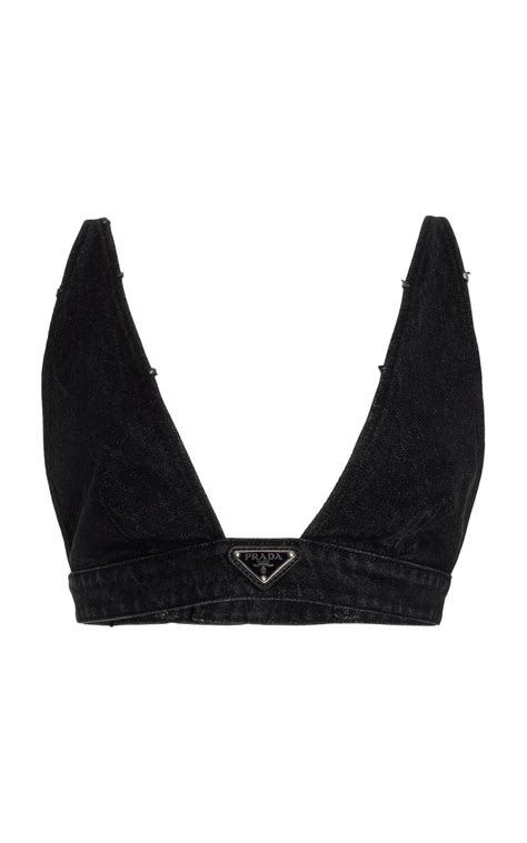 prada black bra|prada denim bra.